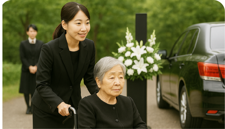 用事の付き添い